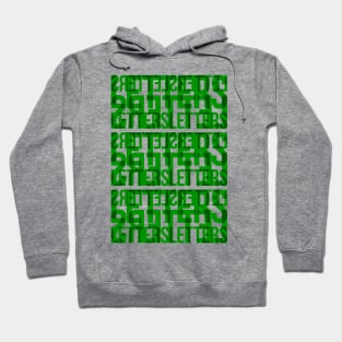 Letters Typography Stack (Green) Hoodie